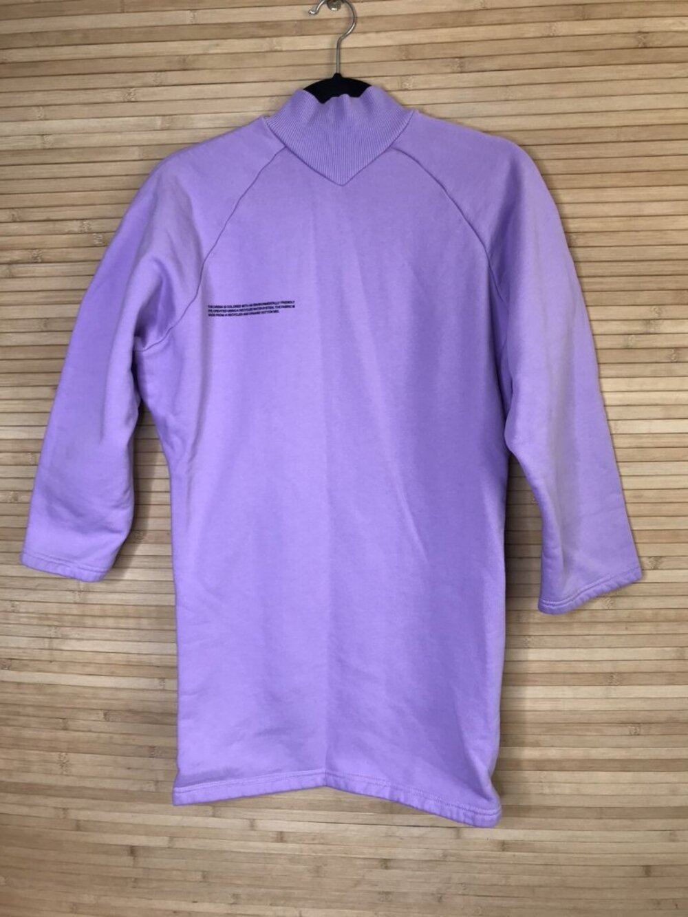 PANGAIA Purple lavender High Mock Neck Long Sweatshirt / Sweater Dress XS